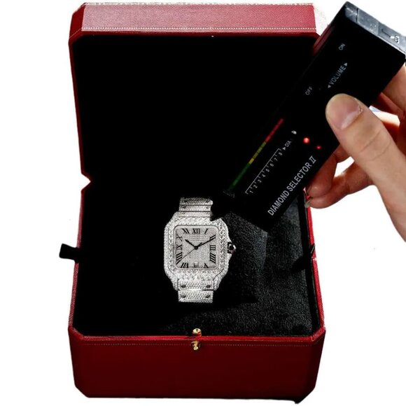 MOISSANITE Watch Iced Hip Hop - Picture 2 of 2